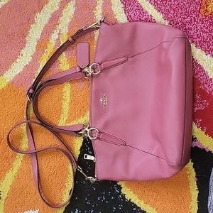 COACH KELSEY SATCHEL PEBBLE LEATHER ROSE PINK